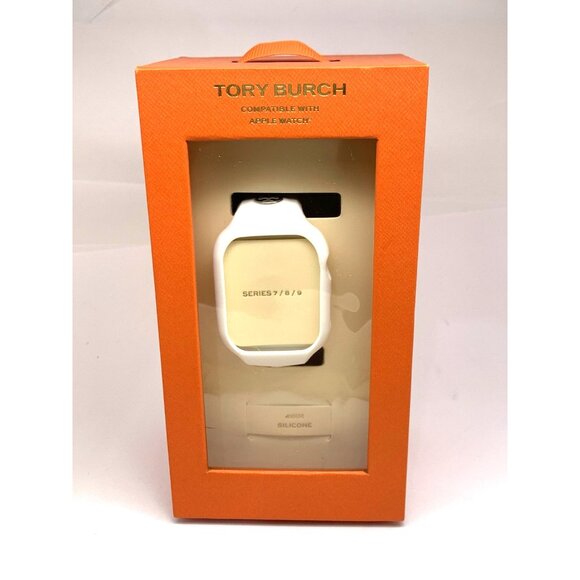 Tory Burch Apple Watch Band 41mm White Silicone Strap The T Monogram TBS0117 - Picture 6 of 12